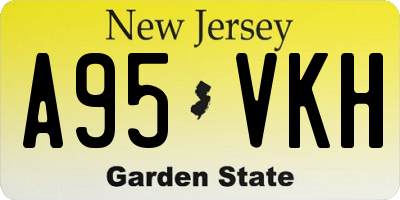 NJ license plate A95VKH
