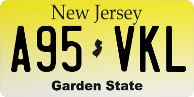 NJ license plate A95VKL