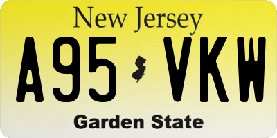 NJ license plate A95VKW