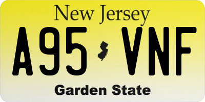 NJ license plate A95VNF
