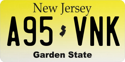 NJ license plate A95VNK