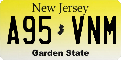NJ license plate A95VNM