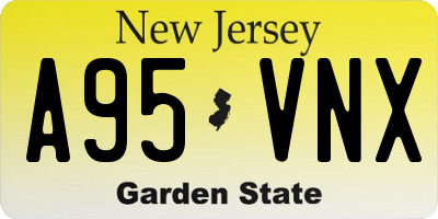 NJ license plate A95VNX