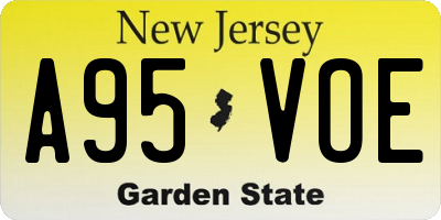NJ license plate A95VOE