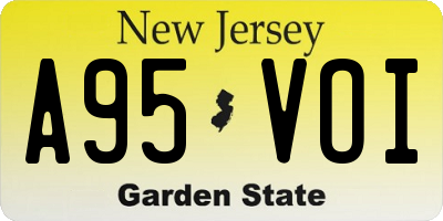 NJ license plate A95VOI