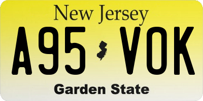 NJ license plate A95VOK