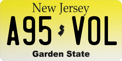 NJ license plate A95VOL