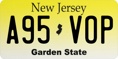 NJ license plate A95VOP