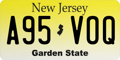 NJ license plate A95VOQ