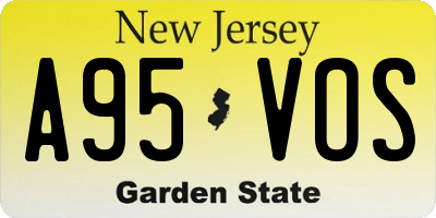 NJ license plate A95VOS