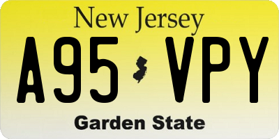NJ license plate A95VPY