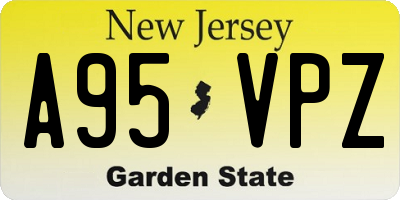 NJ license plate A95VPZ