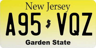 NJ license plate A95VQZ
