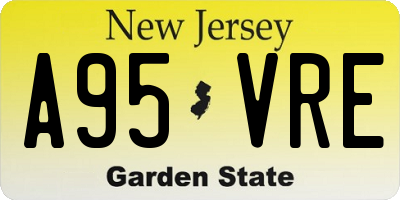 NJ license plate A95VRE