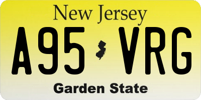 NJ license plate A95VRG