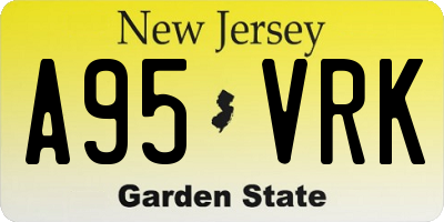NJ license plate A95VRK