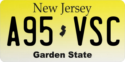NJ license plate A95VSC