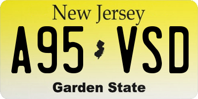 NJ license plate A95VSD