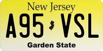 NJ license plate A95VSL