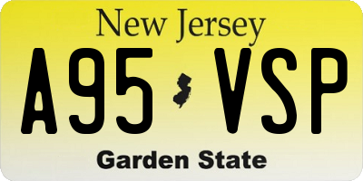 NJ license plate A95VSP