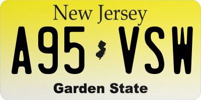 NJ license plate A95VSW