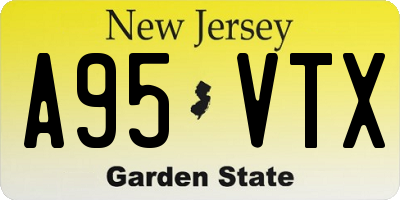 NJ license plate A95VTX