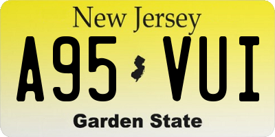 NJ license plate A95VUI
