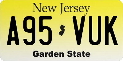 NJ license plate A95VUK
