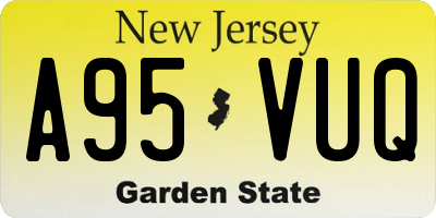 NJ license plate A95VUQ