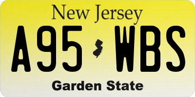NJ license plate A95WBS