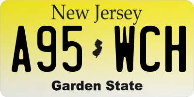 NJ license plate A95WCH