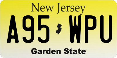 NJ license plate A95WPU
