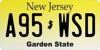 NJ license plate A95WSD