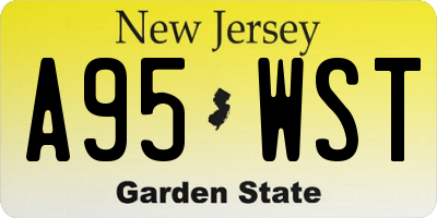 NJ license plate A95WST