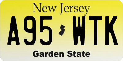 NJ license plate A95WTK