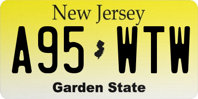 NJ license plate A95WTW