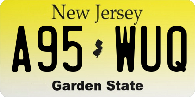NJ license plate A95WUQ