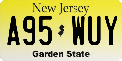 NJ license plate A95WUY