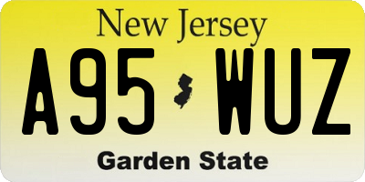 NJ license plate A95WUZ