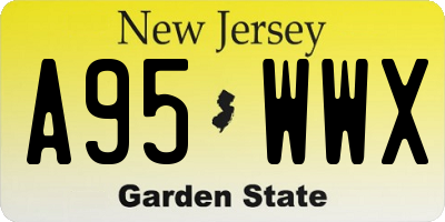 NJ license plate A95WWX