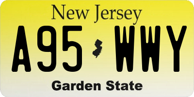 NJ license plate A95WWY