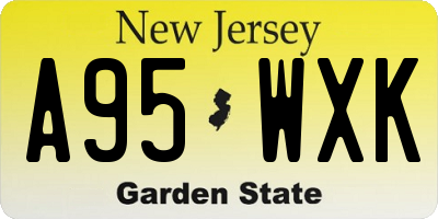 NJ license plate A95WXK