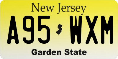 NJ license plate A95WXM