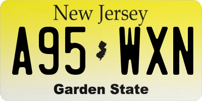 NJ license plate A95WXN