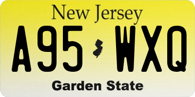 NJ license plate A95WXQ