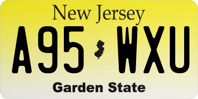 NJ license plate A95WXU