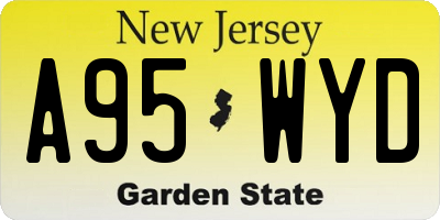 NJ license plate A95WYD