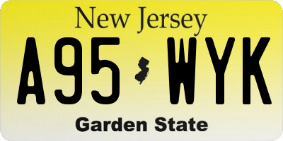 NJ license plate A95WYK