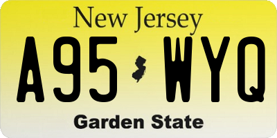 NJ license plate A95WYQ
