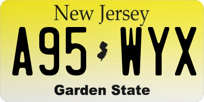 NJ license plate A95WYX